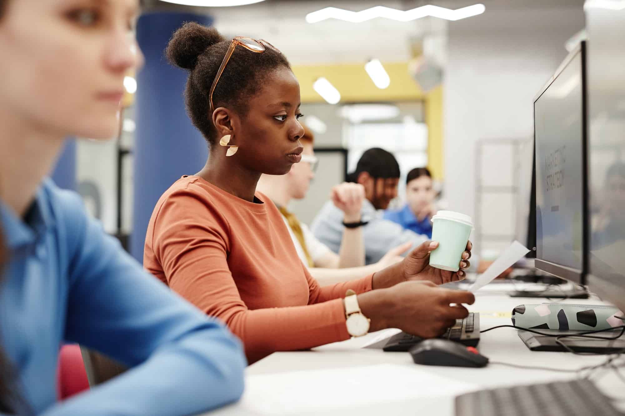 Young Woman in Computer Lab